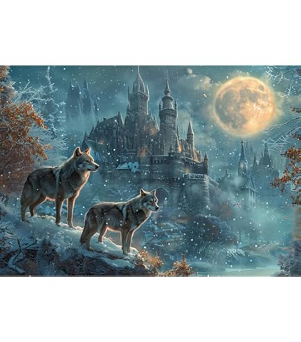 Amazon.co.jp: MAKIKU 1000ピース ジグソーパズル オオカミ 月 夜空